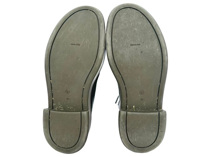 Stivaletti con zip The Row in pelle Olive Green Verde Verde oliva - vista 8