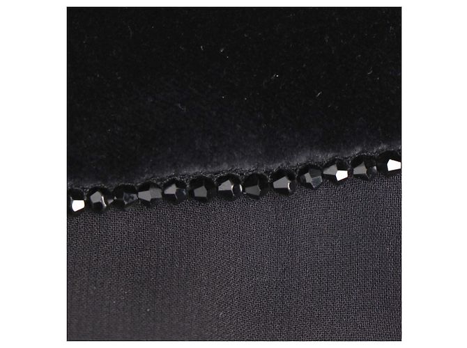Max Mara Carl besticktes Midikleid aus schwarzem Samt - Ansicht 10