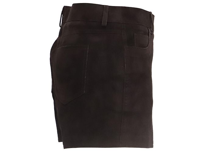 Michael Kors Mini Shorts aus braunem Lammleder - Ansicht 2