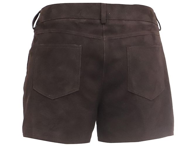 Michael Kors Mini Shorts aus braunem Lammleder - Ansicht 3