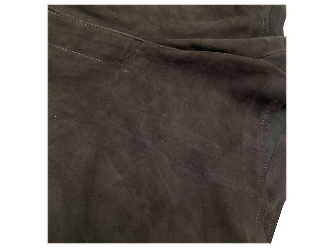 Michael Kors Mini Shorts aus braunem Lammleder - Ansicht 4