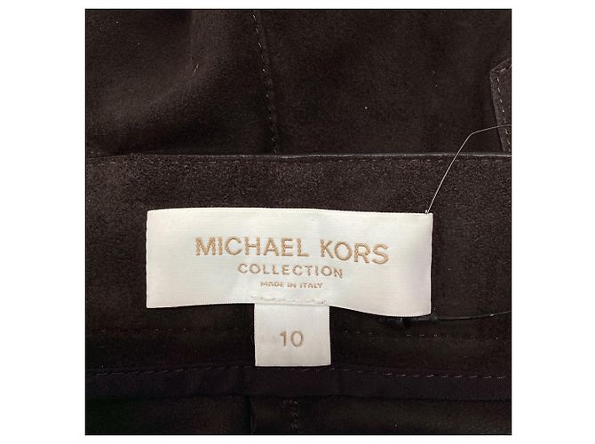 Michael Kors Mini Shorts aus braunem Lammleder - Ansicht 6