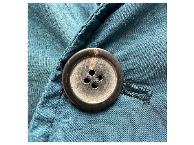 Lanvin einreihiger Blazer mit Taschen aus blauer Baumwolle - Ansicht 3
