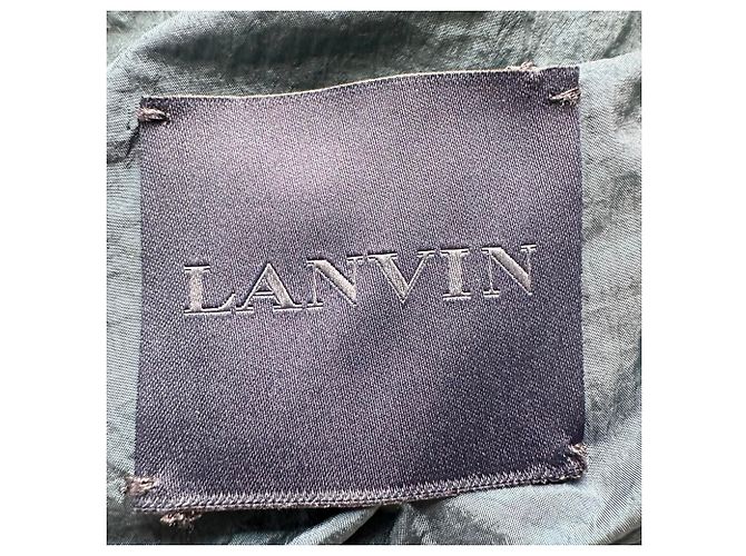 Lanvin einreihiger Blazer mit Taschen aus blauer Baumwolle - Ansicht 5