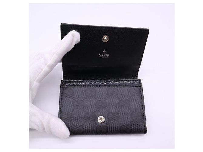 Portacarte Gucci GG Canvas Essence Marrone Nero - vista 10