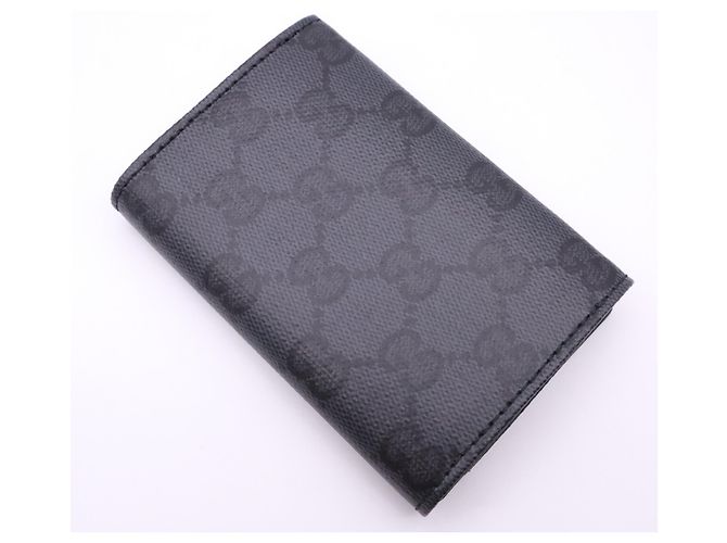 Portacarte Gucci GG Canvas Essence Marrone Nero - vista 3