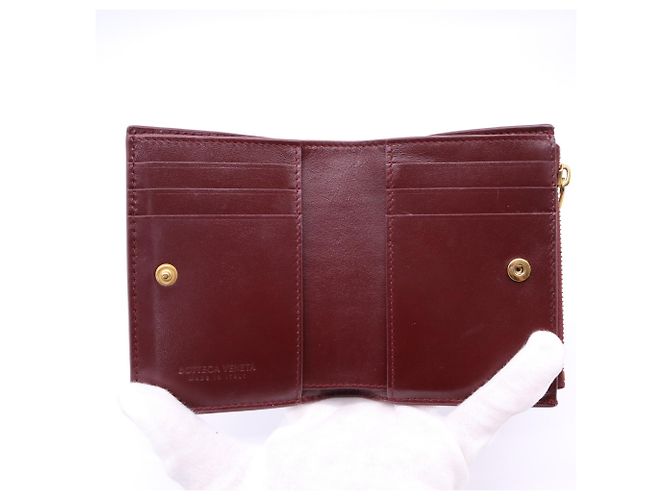 Cartera compacta Bottega Veneta Cassette Burdeos - vista 11
