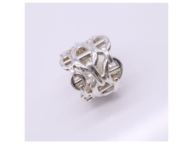 Hermès HERMES Chaine d'Ancre Enchainée GM #51 Silver Band Ring Silvery - view 10