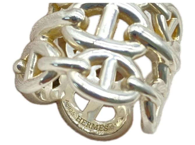 Hermès HERMES Chaine d'Ancre Enchainée GM #51 Silver Band Ring Silvery - view 2
