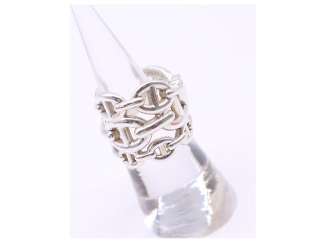 Hermès HERMES Chaine d'Ancre Enchainée GM #51 Silver Band Ring Silvery - view 5