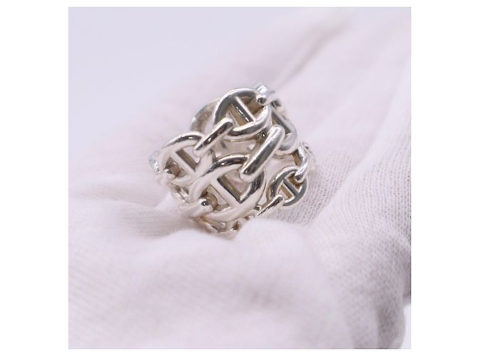 Hermès HERMES Chaine d'Ancre Enchainée GM #51 Silver Band Ring Silvery - view 8