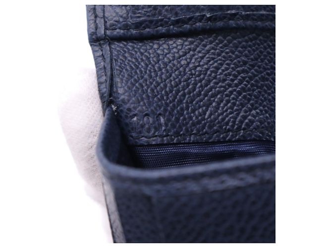 Portafoglio bi-fold Prada Vitello Daino con logo triangolare Blu navy - vista 17