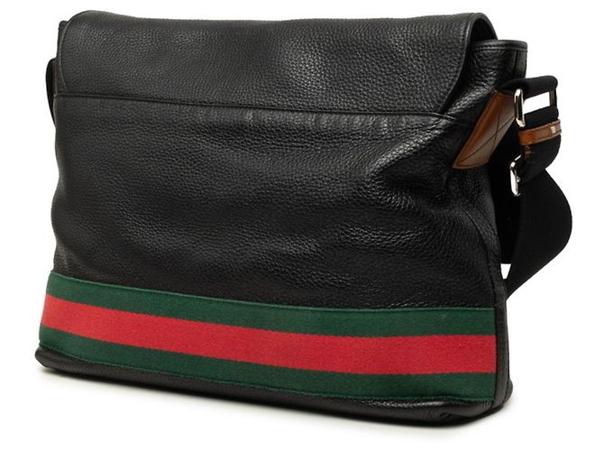 Borsa a tracolla Gucci Sherry Line Nero Rosso Verde - vista 2