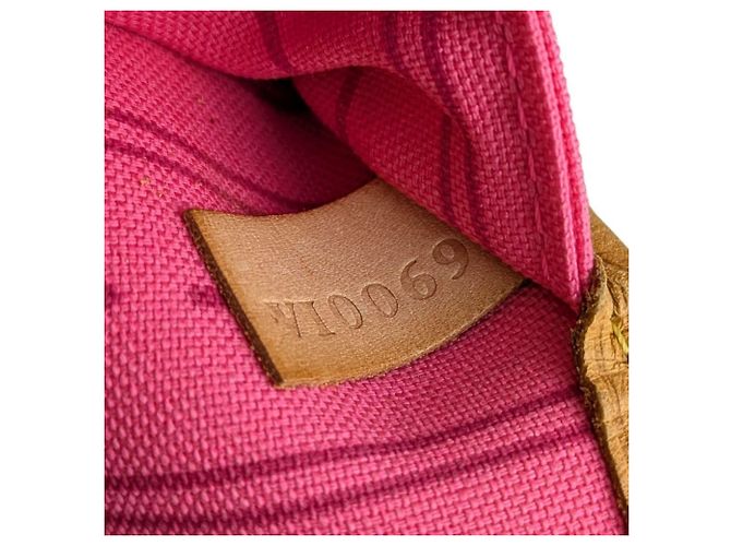 Sac Cabas Louis Vuitton Monogram Rose Neverfull MM Marron Multicolore - vue 10