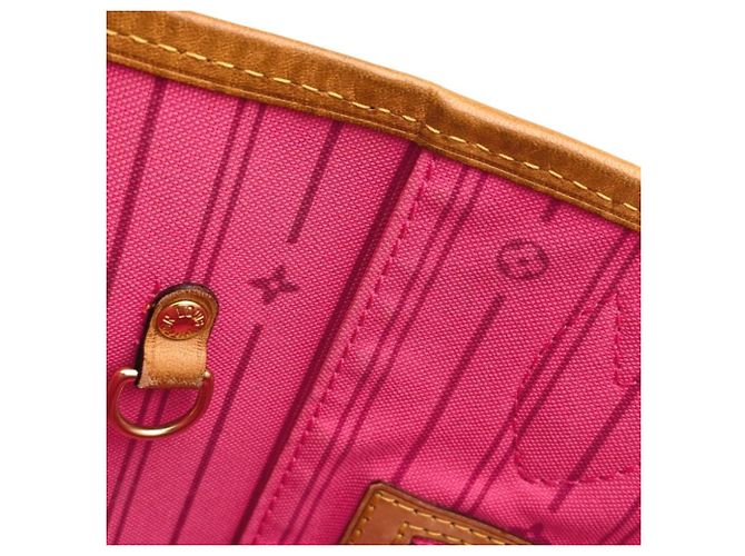 Sac Cabas Louis Vuitton Monogram Rose Neverfull MM Marron Multicolore - vue 11