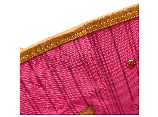 Sac Cabas Louis Vuitton Monogram Rose Neverfull MM Marron Multicolore - vue 12