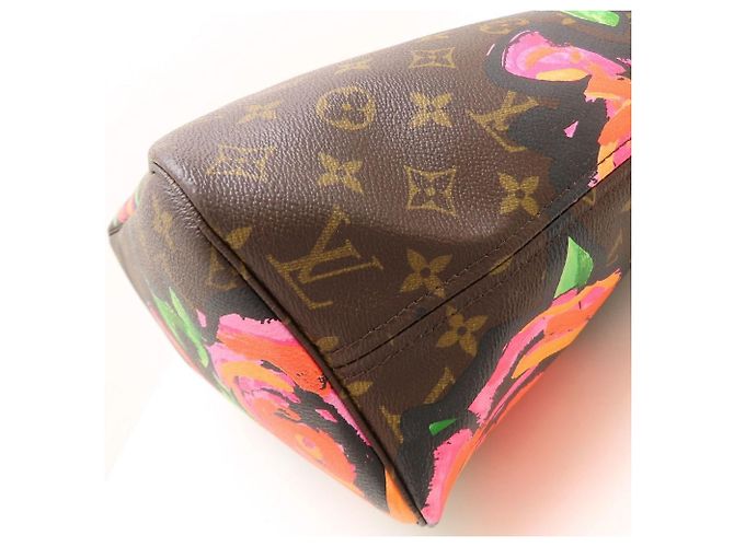 Sac Cabas Louis Vuitton Monogram Rose Neverfull MM Marron Multicolore - vue 22