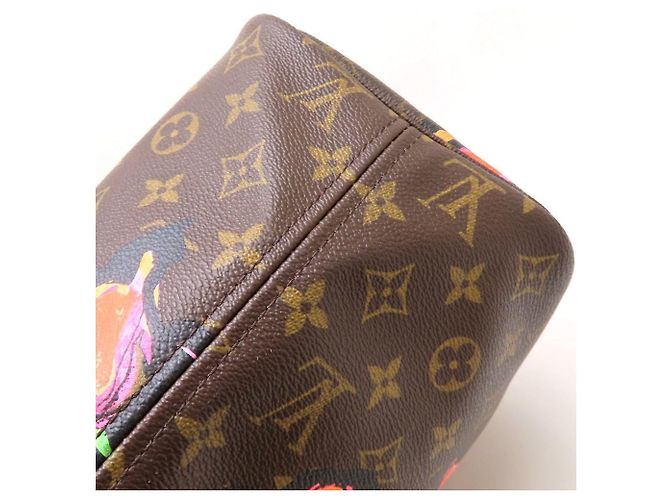 Sac Cabas Louis Vuitton Monogram Rose Neverfull MM Marron Multicolore - vue 23