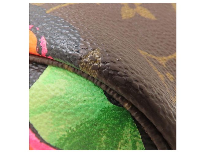 Sac Cabas Louis Vuitton Monogram Rose Neverfull MM Marron Multicolore - vue 27