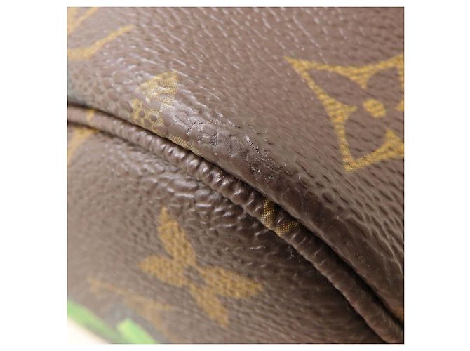 Sac Cabas Louis Vuitton Monogram Rose Neverfull MM Marron Multicolore - vue 29