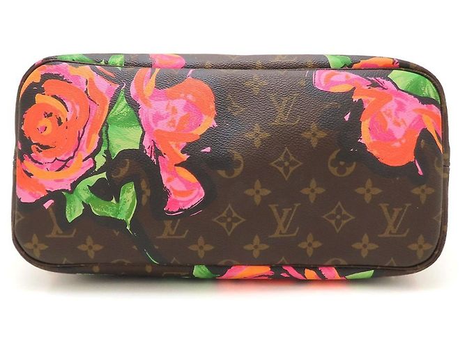 Sac Cabas Louis Vuitton Monogram Rose Neverfull MM Marron Multicolore - vue 4