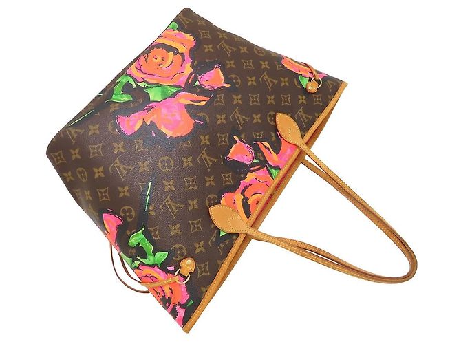 Sac Cabas Louis Vuitton Monogram Rose Neverfull MM Marron Multicolore - vue 5