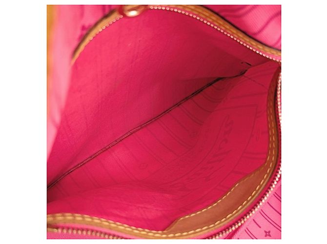 Sac Cabas Louis Vuitton Monogram Rose Neverfull MM Marron Multicolore - vue 8