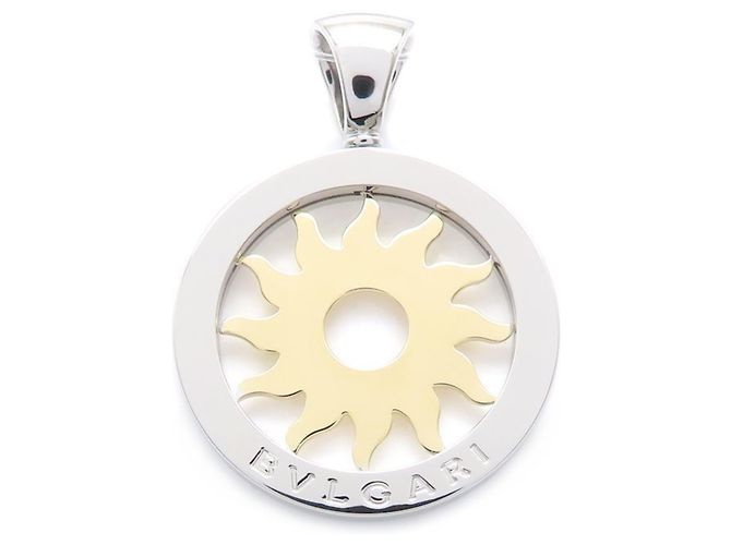 Bulgari Pendente Bvlgari Tondosan in acciaio inossidabile e oro giallo 18K - vista 2