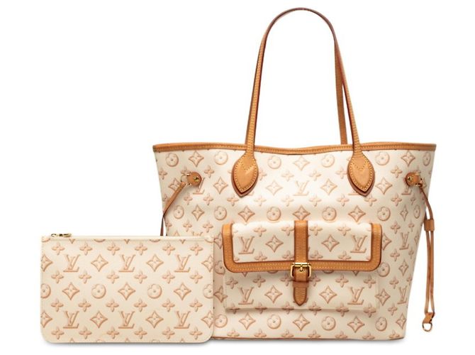 Sac cabas Louis Vuitton Monogram Fall for You Neverfull MM Beige Écru Monogramme - vue 7