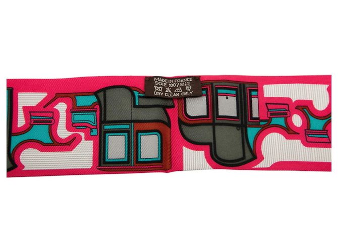 Hermès Twilly Coupe Les Coupes Scarf Rosa Multicolor - vista 5
