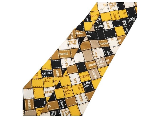 Twilly Bolduc Hermès Nero Beige Giallo - vista 2