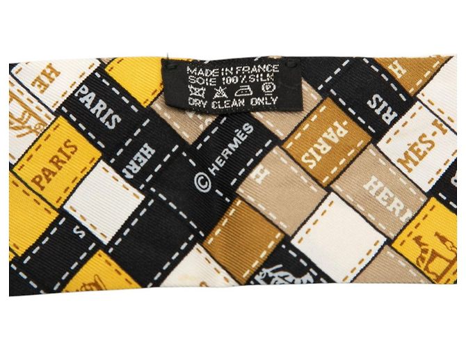 Twilly Bolduc Hermès Nero Beige Giallo - vista 4