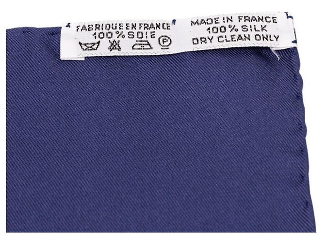 Hermès Foulard Hermes Carre 90 Memoire d'Hermes Bianco Multicolore Blu navy - vista 6