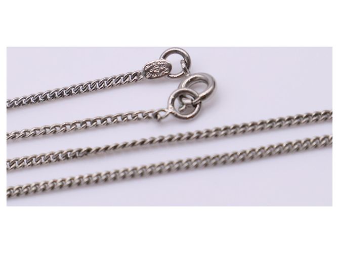 Collier CHANEL Coco Mark Noir Argenté - vue 10