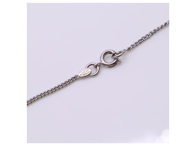 Collier CHANEL Coco Mark Noir Argenté - vue 7