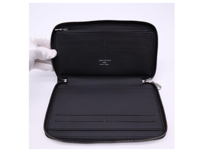LOUIS VUITTON Monogram Eclipse Zippy Organizer Long Wallet Marrom Preto - vista 11