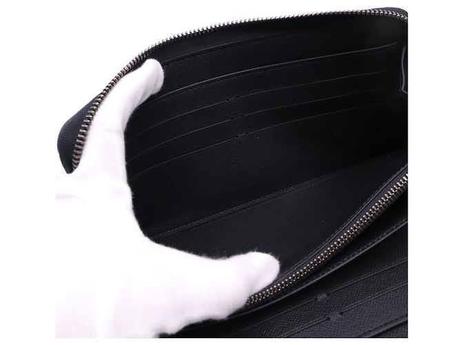 LOUIS VUITTON Monogram Eclipse Zippy Organizer Long Wallet Marrom Preto - vista 13