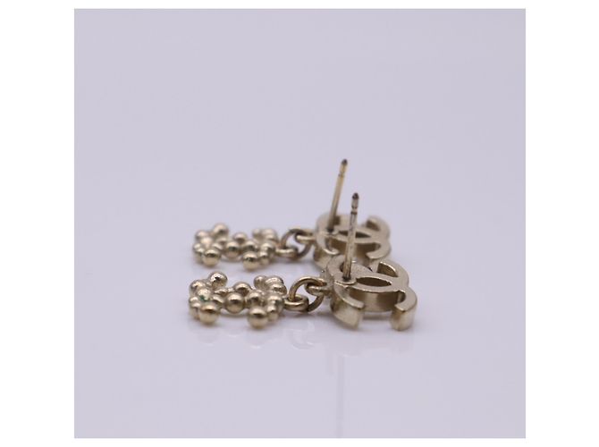 Boucles d'oreilles Chanel Triple Coco Mark strass Doré - vue 6