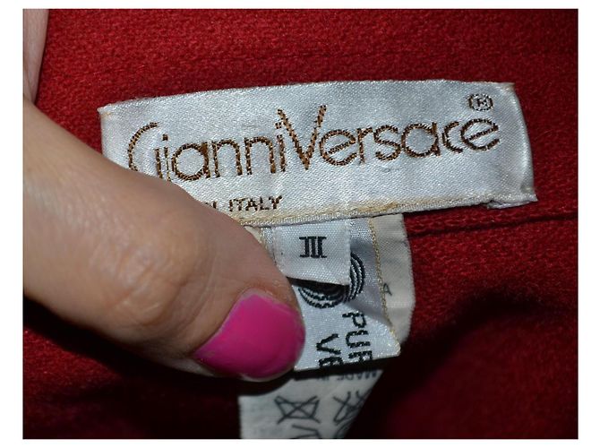 Saia midi de lã vermelha Gianni Versace - vista 5