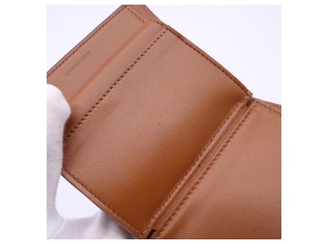 Céline Portafoglio Small con patta in tela Triomphe Celine Marrone Beige - vista 15