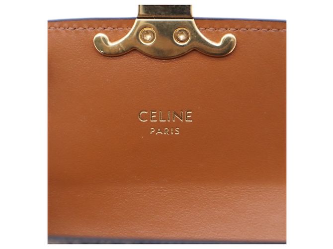 Céline Portafoglio Small con patta in tela Triomphe Celine Marrone Beige - vista 18