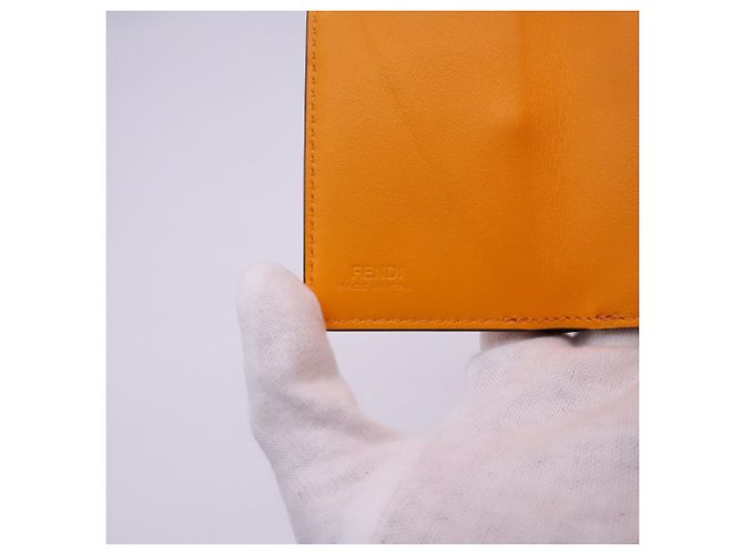 Cartera Micro Tri-fold Fendi en piel de becerro naranja - vista 14