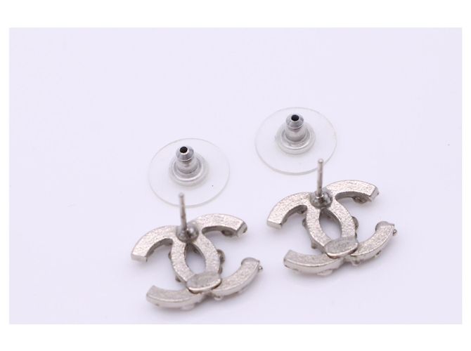 Orecchini a lobo Chanel Coco Mark Silver Argento - vista 4