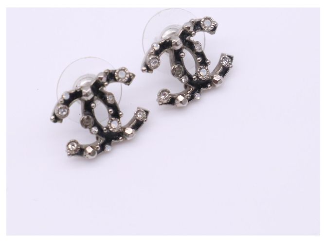 Orecchini a lobo Chanel Coco Mark Silver Argento - vista 5