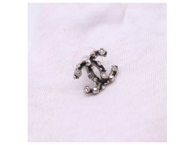 Orecchini a lobo Chanel Coco Mark Silver Argento - vista 8