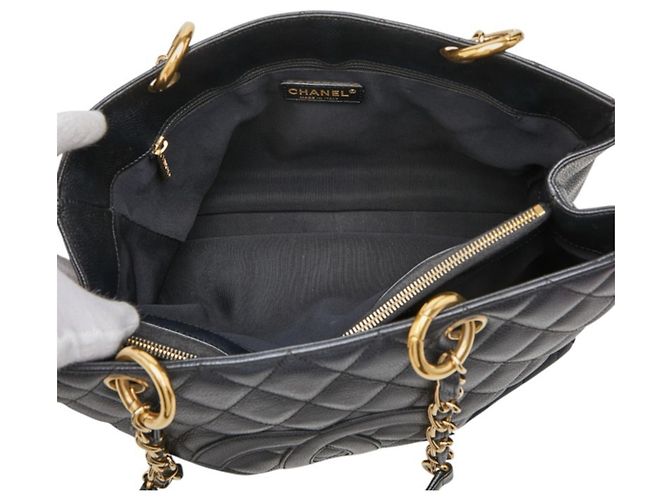Borsa Tote Chanel Coco Mark Matelassé GST Chain Nero - vista 9