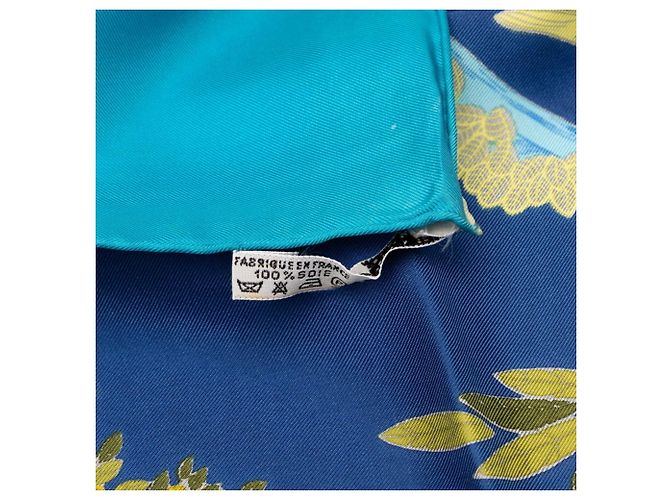 Hermès Hermes Carre 90 ANIMAL ALPHABET Forest Animal Seidentuch Blau - Ansicht 12