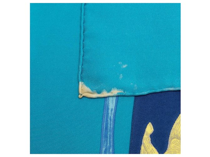 Hermès Hermes Carre 90 ANIMAL ALPHABET Forest Animal Seidentuch Blau - Ansicht 5