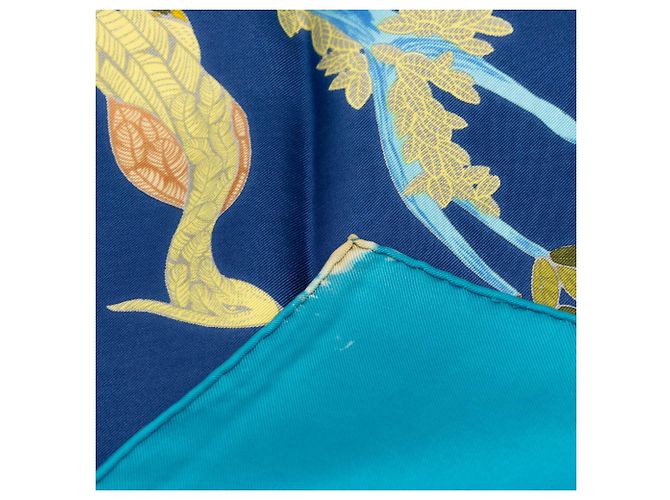 Hermès Hermes Carre 90 ANIMAL ALPHABET Forest Animal Seidentuch Blau - Ansicht 6