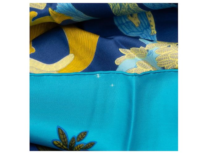 Hermès Hermes Carre 90 ANIMAL ALPHABET Forest Animal Seidentuch Blau - Ansicht 7